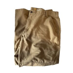 Carhartt Full Swing  Pants Mens Size 42x30 Khaki Brown Relaxed Fit Canvas Work
